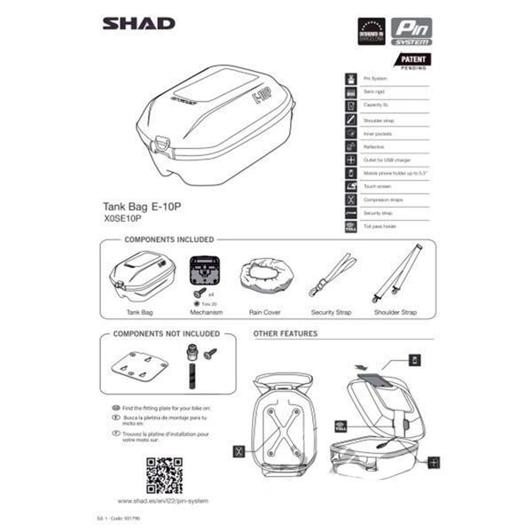 Сумка на бак SHAD E10P 000004831 фото
