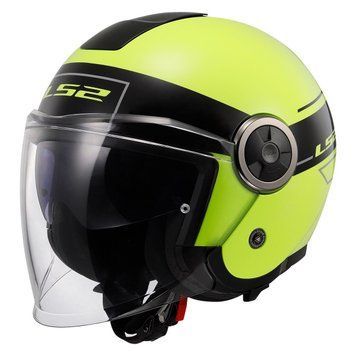 Мотошолом відкритий LS2 OF620 Classy Classic Black Hi-Vis Yellow 366202154M фото