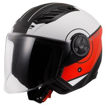 Мотошолом LS2 OF616 Airflow 2 Cover Matt White Red 366162031L фото